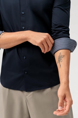 Olymp férfi ing, hosszúujjú, body fit, elasztikus