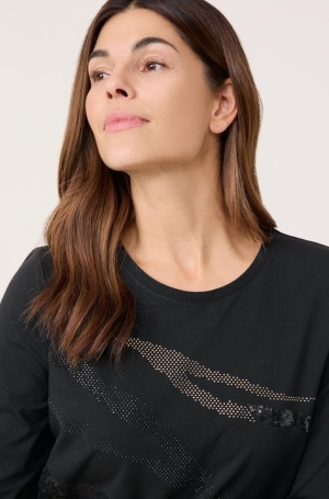 Gerry Weber női felső 3/4-es ujjú,kereknyakú,elején flitteres,strasszos