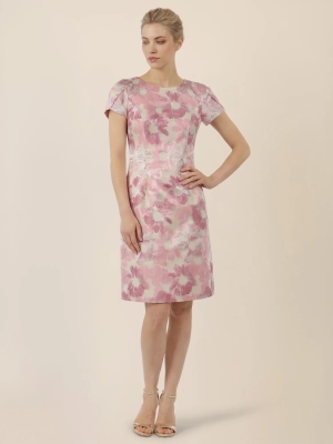 Apart női ruha, rövidujjú, karcsúsított, brokát