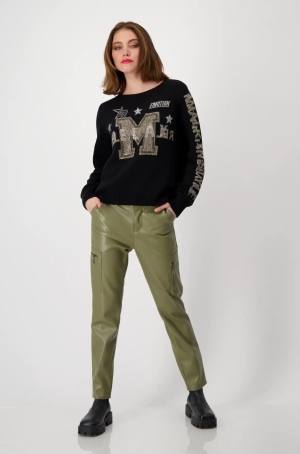 Monari női pulóver, köves, feliratos