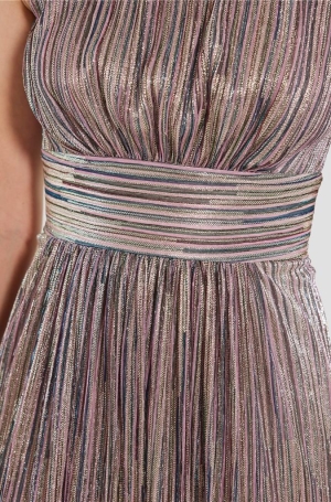 Swing női ruha rövid,derékban húzott,lurex szállal átszőtt