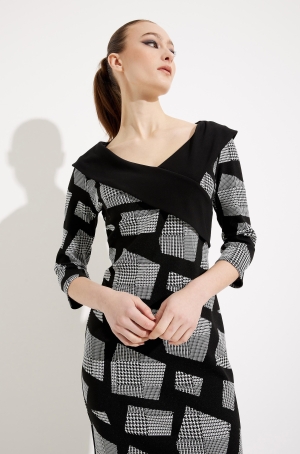 Joseph Ribkoff női ruha 3/4-es ujjú,galléros