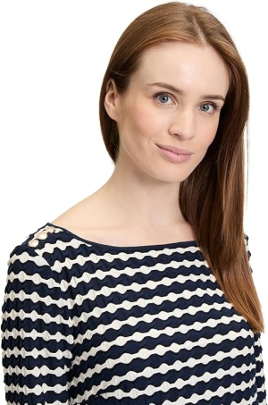 Betty Barclay női ruha, kereknyakú, 3/4-es ujjú, vállán fémdíszek