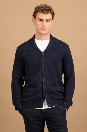 Fynch Hatton férfi kardigán,gombos,sálgalléros,rizskötésű