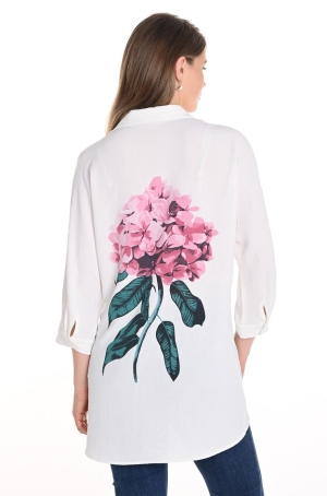 Frank Lymann női ing hosszított ,3/4-es ujjú,virágmintás