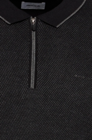 Pierre Cardin férfi ingpulóver, cipzáros-galléros, hosszúujjú