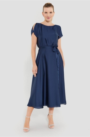 Swing női ruha hosszú,loknis,zsebes