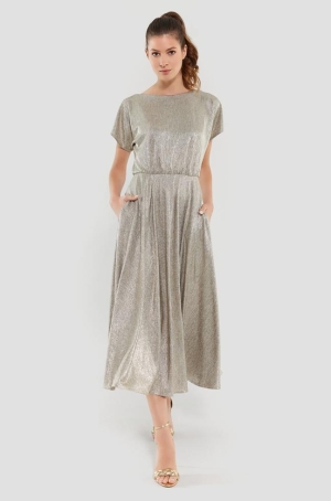 Swing női ruha hosszú,loknis,zsebes