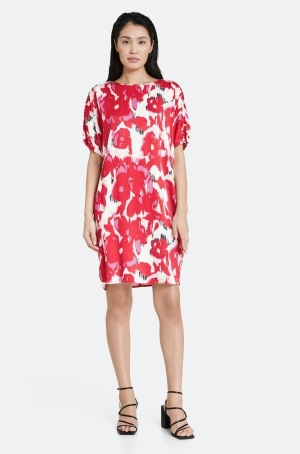 Taifun női ruha selyem,bő,kereknyakú,gumis ujjú