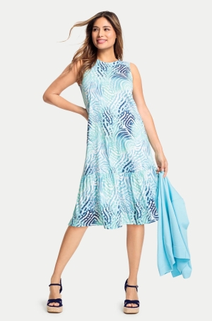 Olsen női ruha, ujjatlan, alján fodros