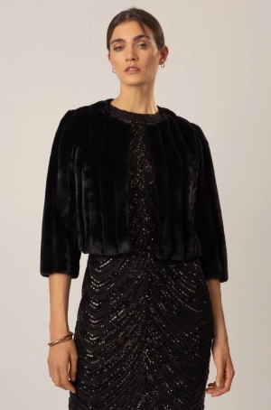 Apart női kabátka, chanel, szőrme, 3/4-es ujjú