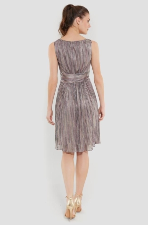 Swing női ruha rövid,derékban húzott,lurex szállal átszőtt