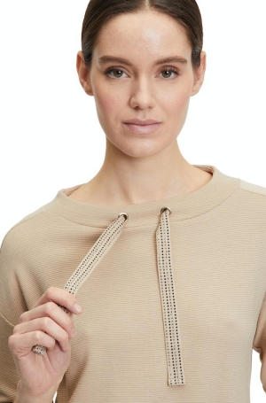 Betty Barclay női felső, csónaknyakú, bordás, 3/4-es ujjú