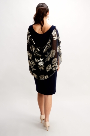 Frank Lymann női ruha stólás,lepkeujjú,oldalán díszgombos