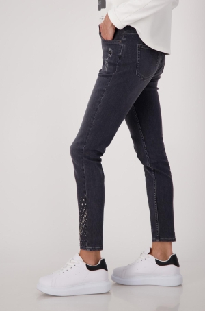 Monari női nadrág 5 zsebes,farmer,hosszú,szegecses-köves