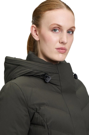 Betty Barclay női kabát, toll, hosszú, steppelt, oldalt cipzáros, kapucnis