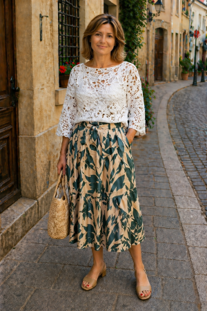 Betty & Co női szoknya svédzsebes,megkötős,rakott