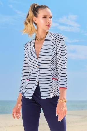 Dolcezza női kabátka,3/4-es ujjú,1 gombos,rávarrt zsebes,hosszított