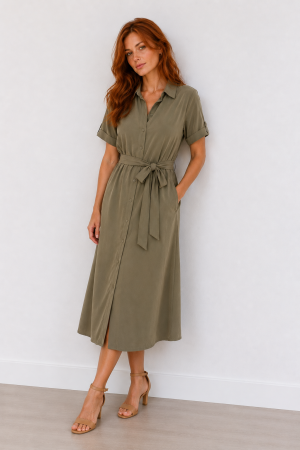 Gerry Weber női ruha, ingruha, egyenes, zsebes, selyemhatású