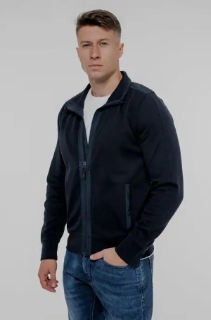 Pierre Cardin férfi kardigán, galléros, cipzáros