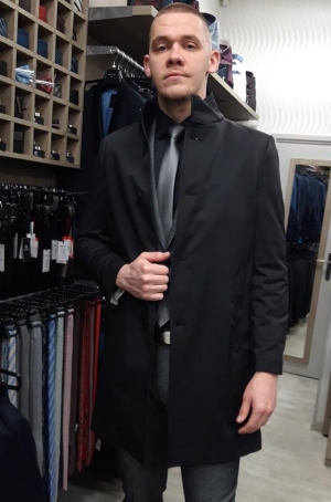 Pierre Cardin férfi kabát, ballon, állógalléros, elasztikus