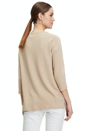 Betty Barclay női felső, csónaknyakú, bordás, 3/4-es ujjú