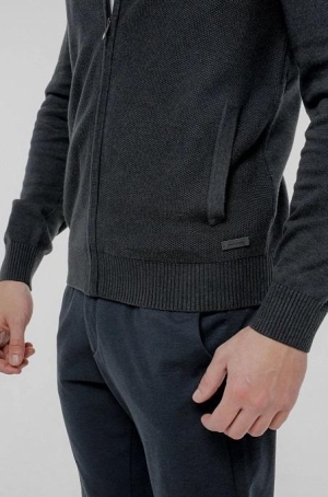 Pierre Cardin férfi kardigán, állógalléros, cipzáros