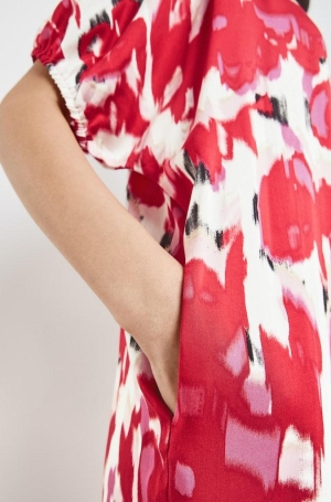 Taifun női ruha selyem,bő,kereknyakú,gumis ujjú