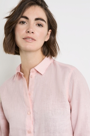 Gerry Weber női blúz, len, hosszított, végigombos, felgombolhatós ujjú