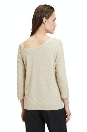 Betty Barclay női pulóver, lurexes, félvállas, 3/4-es ujjú