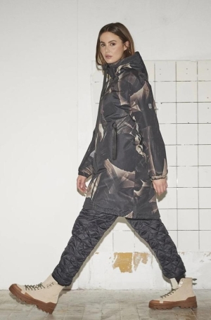 Cero & Etage női kabát, steppelt, 7/8-os, kapucnis, vízálló