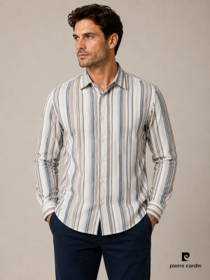 Pierre Cardin férfi ing, len, modern fit, hosszúujjú