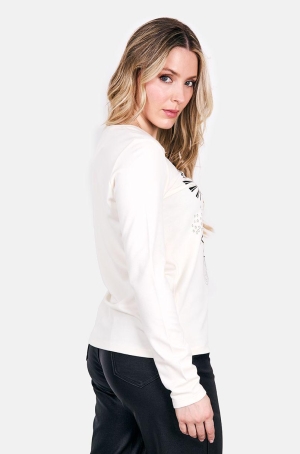 Kalisson női felső, kereknyakú, hosszúujjú, köves