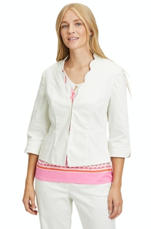 Betty Barclay női zakó, 3/4-es ujjú, gallérnélküli, hullámos rever