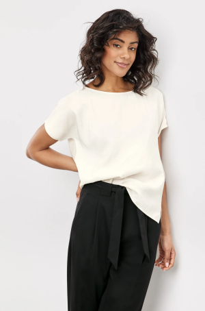 Taifun női blúz, japánujjú, kereknyakú, oldalt sliccelt