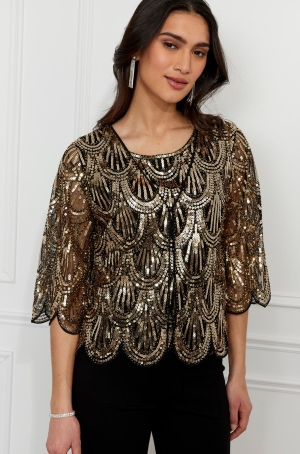 Frank Lymann női kabátka, flitteres, necc