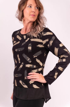 Dolcezza női tunika, kereknyakú, alul muszlinbetétes