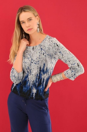 Dolcezza női felső, 3/4-es ujjú, kereknyakú