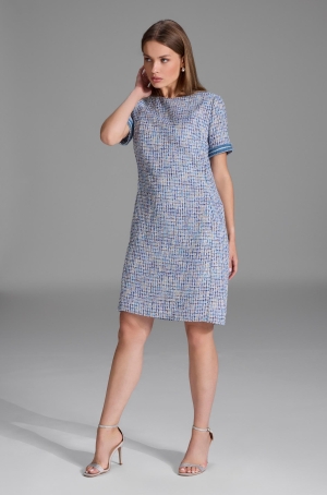 Swing női ruha, elöl zsebes, egyenes, rövid