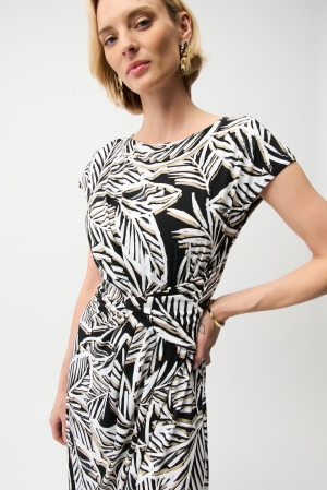 Joseph Ribkoff női ruha japánujjú,kereknyakú,elején díszcsomó