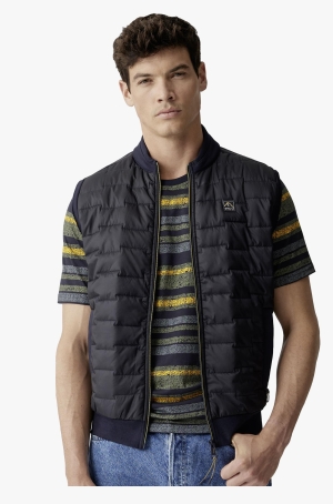 Casamoda férfi mellény, cipzáros, steppelt