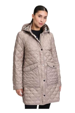 Betty Barclay női kabát, steppelt, kapucnis, rávarrt zsebes, oldalt hasított