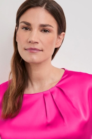 Gerry Weber női felső, T-ujjú, elején szatén, rakott kereknyakú