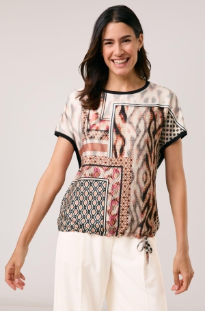 Gerry Weber női felső japánujjú,alján megkötős,eleje selyem,hátulja pamut