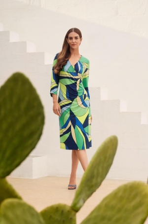 Betty Barclay női ruha, 3/4-es-húzott ujjú, átlapolt, oldalt húzott