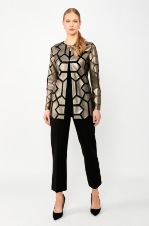 Joseph Ribkoff női kabátka,hosszított,textílbőr-tüll