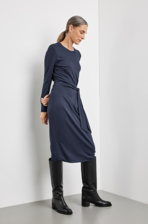 Gerry Weber női ruha, hosszúujjú, pamut, maxi, oldalt megkötős