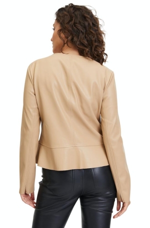 Betty Barclay kabátka, textilbőr, nyitott szélekkel