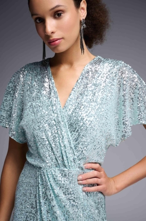 Joseph Ribkoff női ruha elején átlapolt,csupaflitter