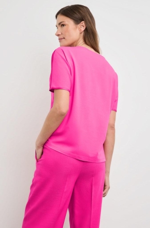 Gerry Weber női felső, T-ujjú, elején szatén, rakott kereknyakú